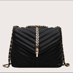Gold Star Detail Quilted Crossbody Bag
